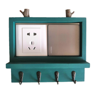 实木双开关联排插座贴并排电控装饰框带挂钩双位两个开关美化贴饰