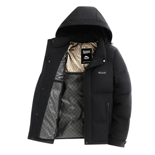 恒源祥加厚羽绒服男士冬季新款爸爸装中老年短款白鸭绒外套父亲装