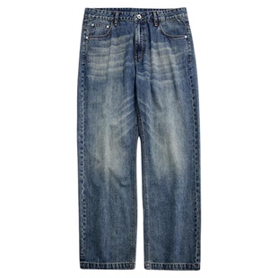 海上公路复古凉感牛仔裤2025新款男士夏季透气薄款休闲直筒长裤子