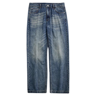 海上公路复古凉感牛仔裤2025新款男士夏季透气薄款休闲直筒长裤子