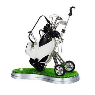 酒柜书房家居装饰品小摆设办公桌摆件轻奢高尔夫礼品创意文具笔筒