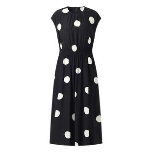 首降3折|歌莉娅真丝连衣裙女夏高端桑蚕丝波点掐腰裙子