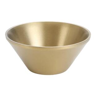 复古金不锈钢斗笠碗雪拉花碗雪糕碗雪冰碗网红绵绵冰刨冰碗饭碗