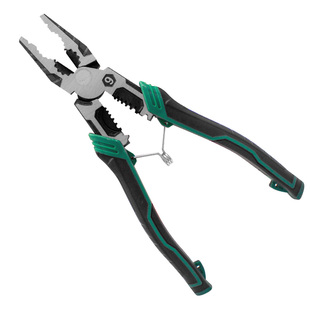 德进国口工业级多功能钢丝钳 9寸超硬老虎钳子平口钳带弹簧可回弹