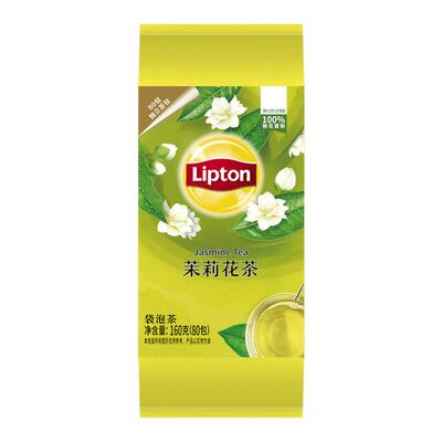 立顿茉莉花茶独立包装80包绿茶袋泡茶叶下午茶提神清爽花香商用
