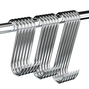 腊肉挂钩S型不锈钢晾晒猪肉钩子烤鸭香肠专用实心加粗大号尖头S勾