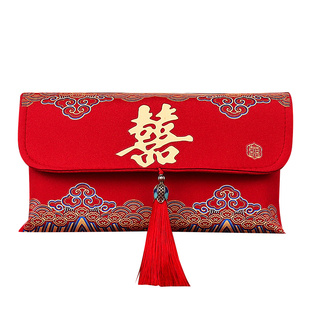 红包结婚礼专用2025新款万元改口布艺利是封订婚大号敬茶喜包一对