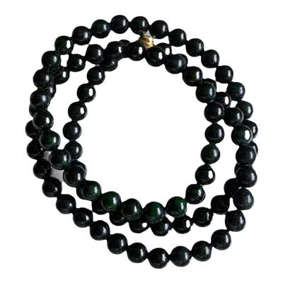 缅甸天然玉石铁龙生项链7.7mm