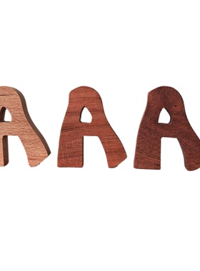 ins北欧樱桃木实木质英文字母数字摆件壁挂装饰幼儿园教具创意