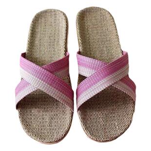 海宁亚麻拖鞋居家麻拖鞋情侣防滑透气耐磨女亚麻鞋瑜伽室内凉拖鞋