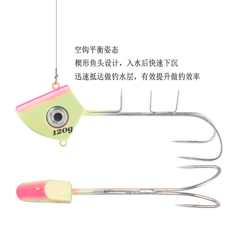 夜光带灯天亚铅头钩太刀鱼二爪双钩海钓带鱼钩仕挂黑亚带入水即亮