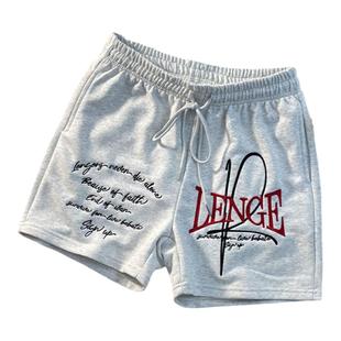 重磅300克美式街头四分不过膝宽松篮球运动裤休闲短裤男刺绣字母