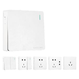 明装开关插座家用大板一开单控五孔十孔明线电源超薄面板多孔插座