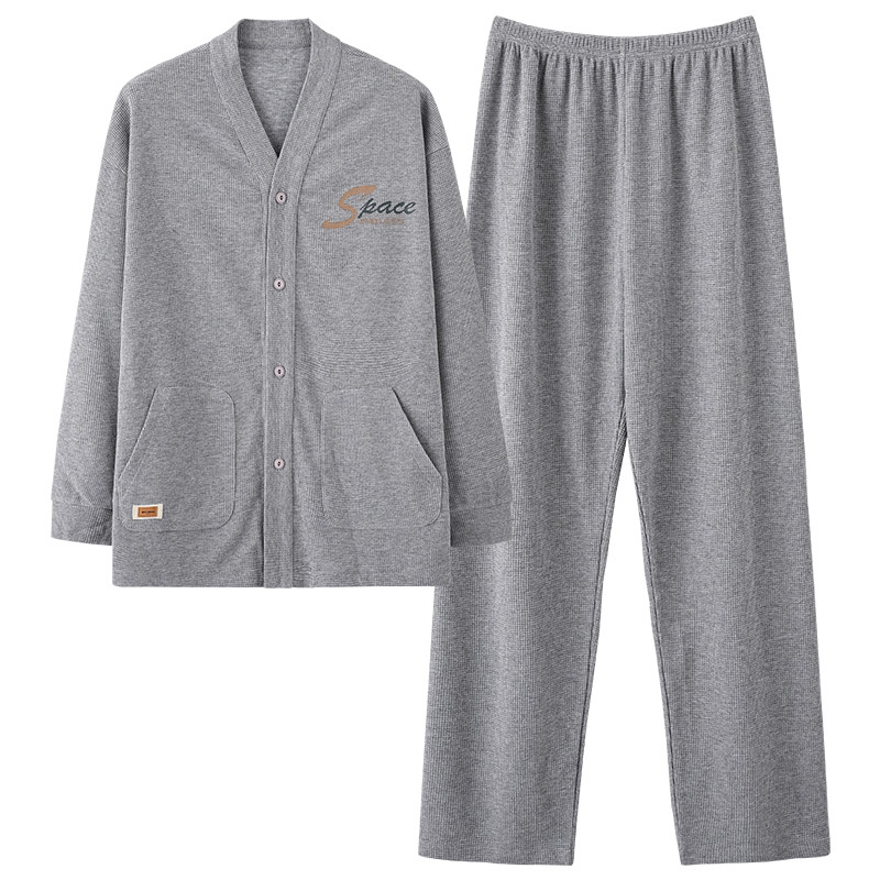 睡衣套装男士春秋长袖冬和服开衫