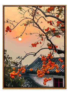 柿柿如意风景数字油画diy