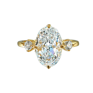 鸽子蛋形椭圆925银戒指镶嵌火彩高碳钻订婚结婚钻戒小众百搭气质