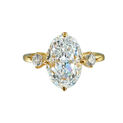 鸽子蛋形椭圆925银戒指镶嵌