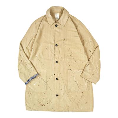 复古泼墨水洗日系长款风衣