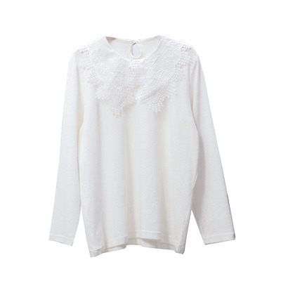 长袖韩版百搭棉女打底衫娃娃领