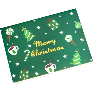 圣诞贺卡带信封套装烫金高档英文单页式卡纸礼物merry christmas圣诞树麋鹿雪人复古祝福对折卡片手写感谢卡