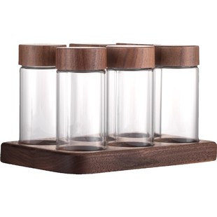 装咖啡豆专用的密封罐单向阀展示架套装分装定量 保存玻璃罐便携