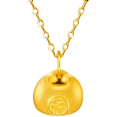 金至尊胖福小克重黄金吊坠福牌黄金挂坠金坨坨硬足金吊坠新年礼物
