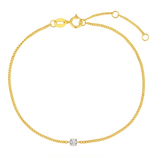 潮宏基至简小方钻黄18K金钻石手链彩金戒指百搭叠戴镶嵌新年礼物