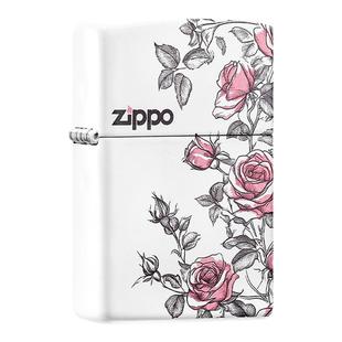 zippo打火机彩印蔷薇之心正品官方芝宝防风火机 新年送男友礼物