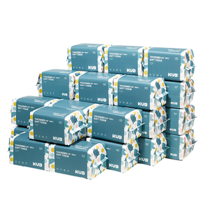 [囤一次用1年]KUB可优比蓝胖子婴儿绵柔巾宝宝洗脸非棉柔巾36包