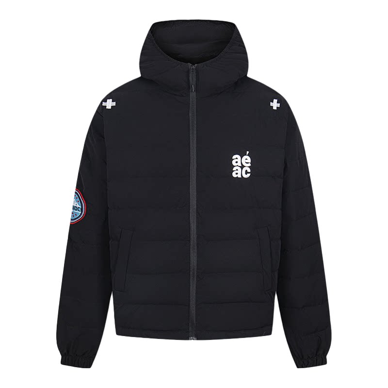 美式刺绣白鸭绒轻薄连帽羽绒服