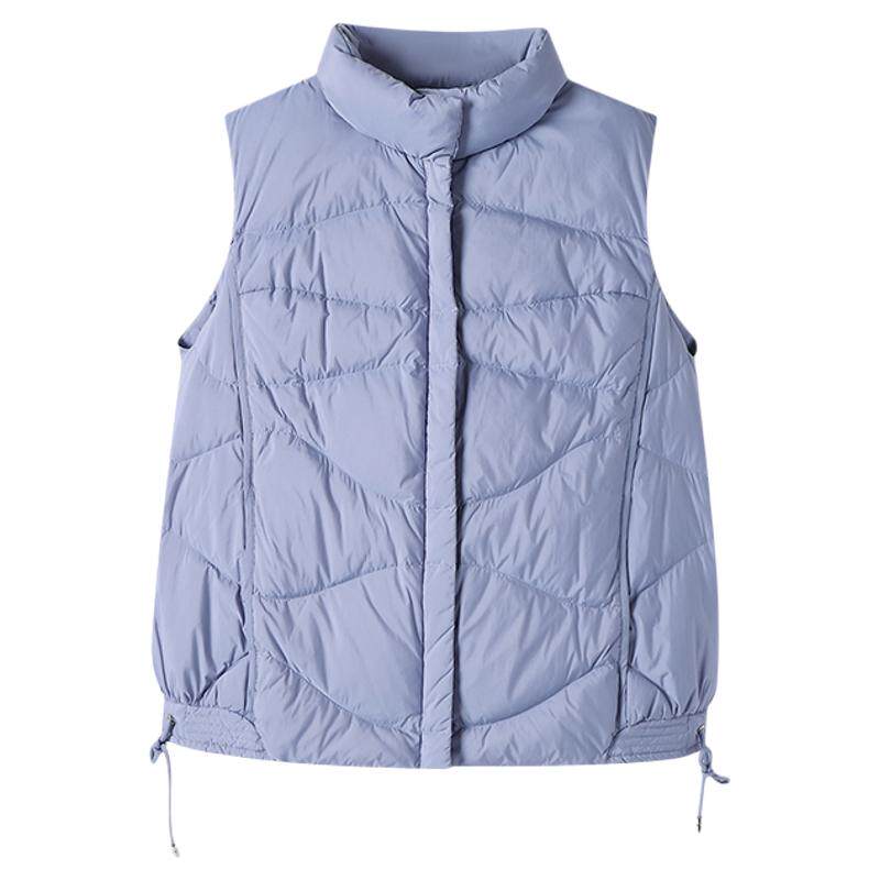 声雨竹半高领羽绒服背心