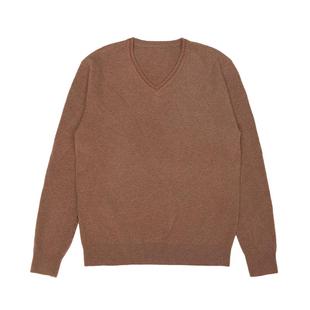 鹿王100%山羊绒衫男中V领变化组织套衫商务休闲百搭25年秋冬新款