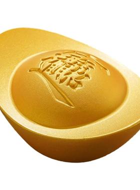 黄铜实心金色元宝摆件财神桌面