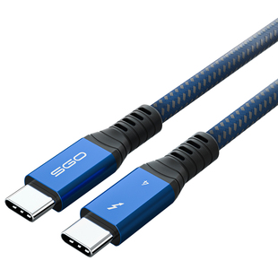 斯格同轴镀银芯雷电4数据线thunderbolt4高清线双type-c视频线8k60hz usb4pd100W快充线适用于电脑Pro手机