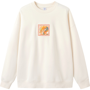 巴拉巴拉儿童加绒卫衣男童女童新年款亲子装秋冬季宝宝白色打底衫