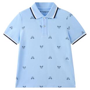 【100%棉】eland kids衣恋童装男童POLO衫26夏新品运动风T恤短袖
