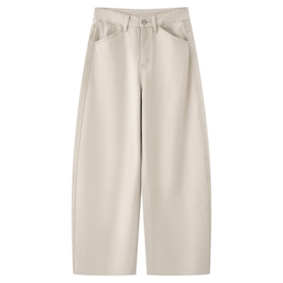 画风drawwind高腰显瘦斜纹弯刀裤