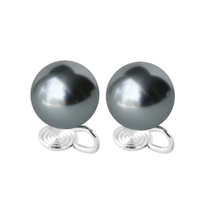 强光奶奶灰大溪地黑珍珠无痛蚊香盘耳夹高级感简约气质纯银无耳洞