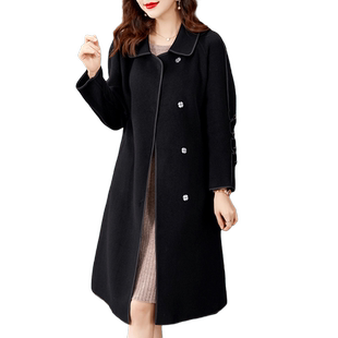 香妮芬高贵优雅双面呢羊毛大衣女2026新款春秋气质系带羊绒外套女