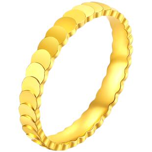 赛菲尔黄金戒指足金999.9鱼鳞黄金戒指素圈鳞片女戒支持刻字送礼