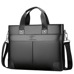 真皮质感男士手提包商务包公文包商务休闲斜挎包时尚简约男包