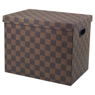 牛皮纸收纳盒零食超硬搬家离职有盖整理档案装书收纳纸箱子文件箱