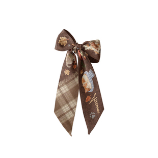 印你所想原创榛果森林秋冬长丝巾系脖高级感绑发颈饰绑包百搭定制