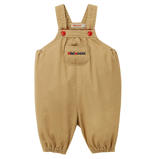 MIKIHOUSE连体衣简约刺绣背带松紧收腿6分裤夏季新款男女宝日本制