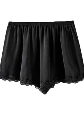 大码冰丝打底裤蕾丝短裤女夏胖mm