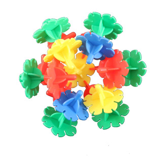 幼儿园早教塑料花型大雪花片拼插积木3-6岁小朋友简单拼造型玩具