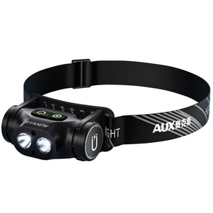 奥克斯头灯户外登山超长续航超亮头戴式强光充电小型徒步感应夜爬