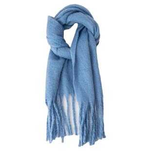 蓝色围巾女士秋冬季韩系氛围感川西雪乡旅游帽子套装冬天东北防寒