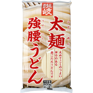 日本进口赞岐粗乌冬面600g 赞岐太面强腰 乌冬面正宗手造口感劲道