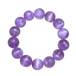 天然冰透锂辉石三圈手链紫色猫眼水晶手串薰衣草送礼物佛珠饰品女